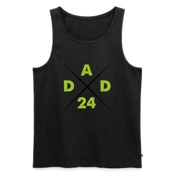 dad 24 - Männer Premium Bio Tank Top - Schwarz - Vorne - AI Model Male 178 light (178cm)