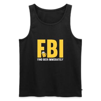 FBI Find Beer Immediately - Men's Premium Organic Tank Top - black - Front - AI Model Male 178 light (178cm)