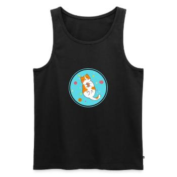 Cute playing kitten - Men's Premium Organic Tank Top - black - Front - AI Model Male 178 light (178cm)
