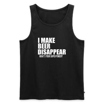 Je fais disparaître la bière drôle de citation - Débardeur bio Premium Homme - noir - Devant - AI Model Male 178 light (178cm)