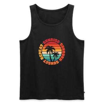 Sunrise Sunburn Sunset Repeat Summer Sun Beach - Men's Premium Organic Tank Top - black - Front - AI Model Male 178 light (178cm)