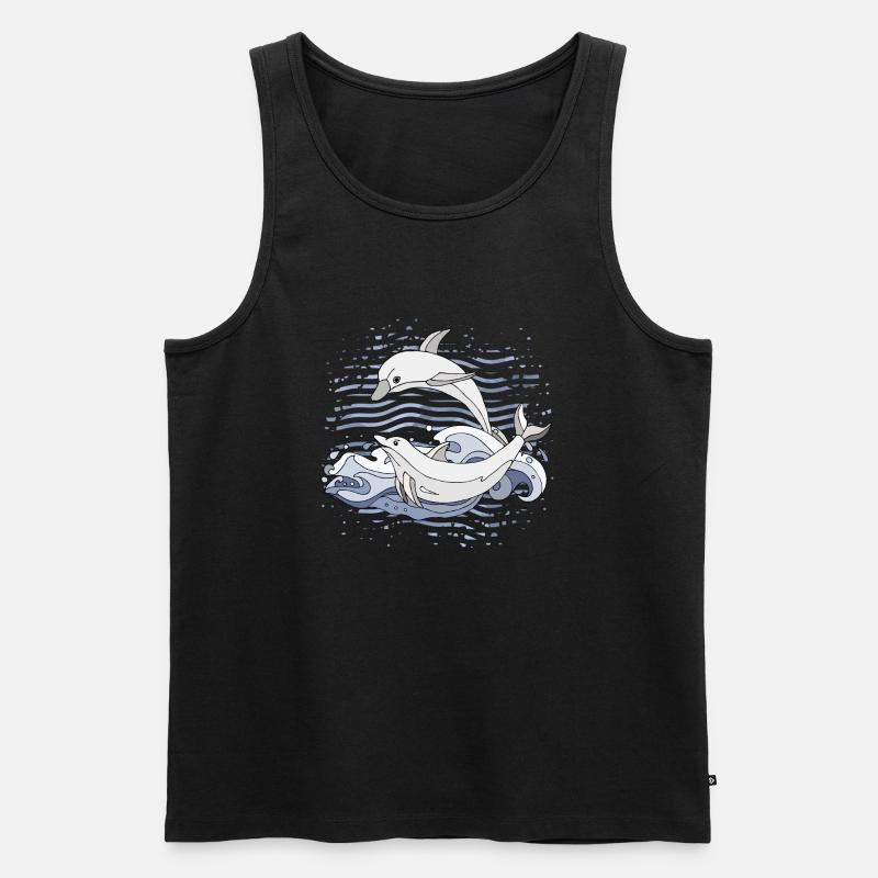 Delphine - Männer Premium Bio Tank Top - Schwarz