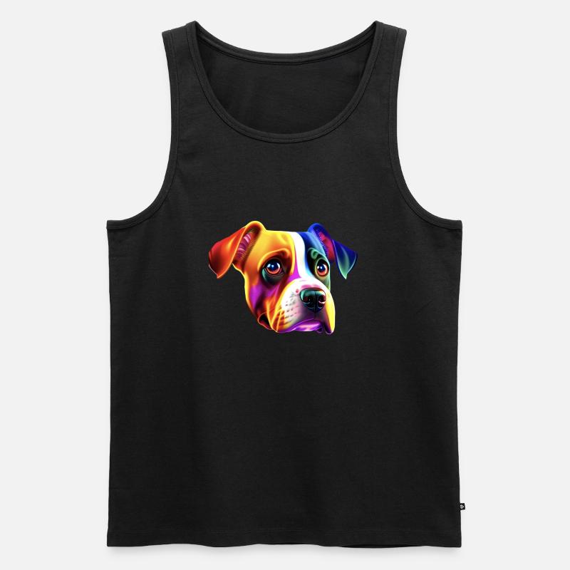 bunter Hund - Männer Premium Bio Tank Top - Schwarz