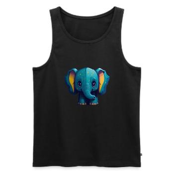 Cute Elephant - Men's Premium Organic Tank Top - black - Front - AI Model Male 178 light (178cm)