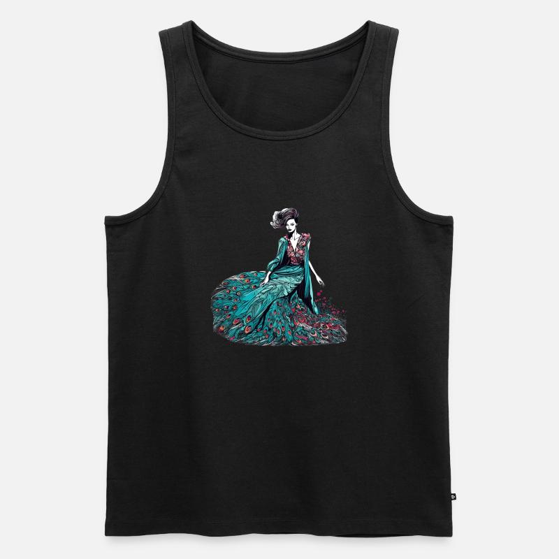 Modedesigner Peacock - Männer Premium Bio Tank Top - Schwarz