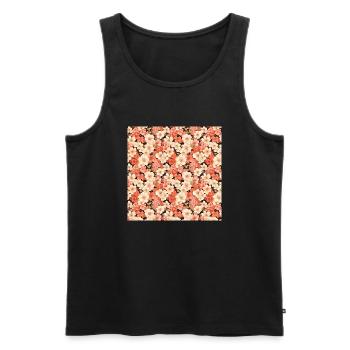 Fleurs sans couture Motif Floral Happy Blossom Art - Débardeur bio Premium Homme - noir - Devant - AI Model Male 178 light (178cm)
