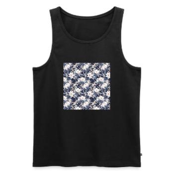 Rosen Nahtloses Muster Schöne Elegante Ästhetik - Männer Premium Bio Tank Top - Schwarz - Vorne - AI Model Male 178 light (178cm)