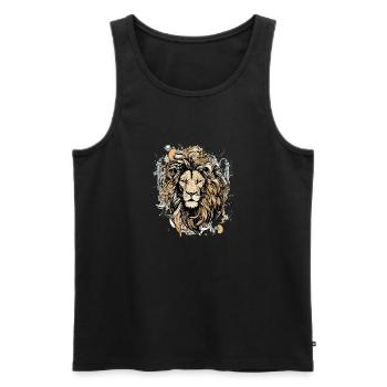 Grik der Löwe - Männer Premium Bio Tank Top - Schwarz - Vorne - AI Model Male 178 light (178cm)