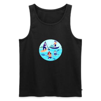 Les sports nautiques - Débardeur bio Premium Homme - noir - Devant - AI Model Male 178 light (178cm)