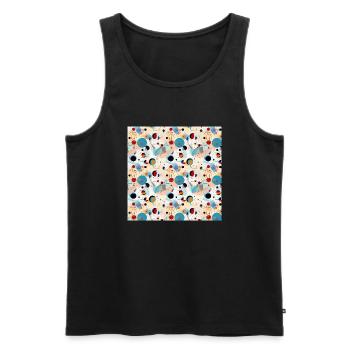 Abstraktes nahtloses Muster formt Linien Moderne Kunst - Männer Premium Bio Tank Top - Schwarz - Vorne - AI Model Male 178 light (178cm)
