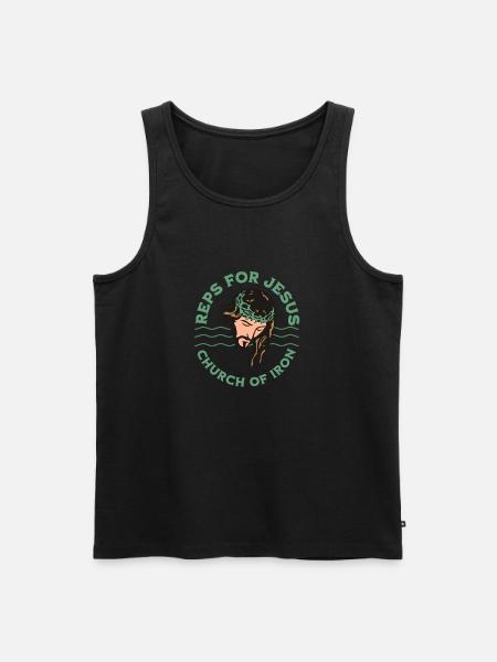 Répétitions pour Jesus Funny Gym - Débardeur bio Premium Homme - noir