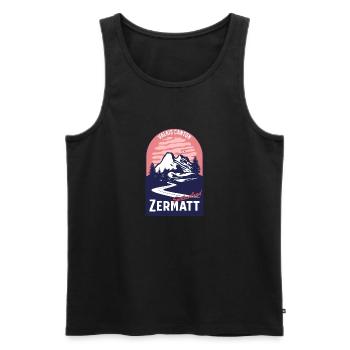 Wallis, Kanton Zermatt, Schweiz - Männer Premium Bio Tank Top - Schwarz - Vorne - AI Model Male 178 light (178cm)