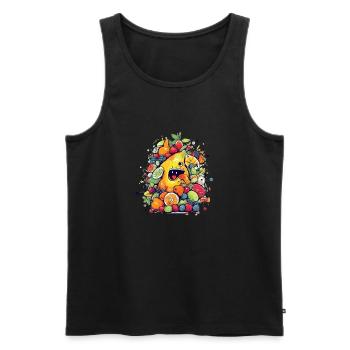 Mr. Goin Fruits - Men's Premium Organic Tank Top - black - Front - AI Model Male 178 light (178cm)