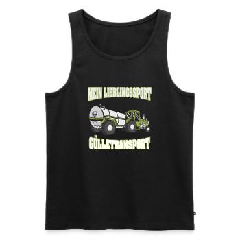 Mein Lieblingssport Gülletransport Bauer Landwirt - Männer Premium Bio Tank Top - Schwarz - Vorne - AI Model Male 178 light (178cm)