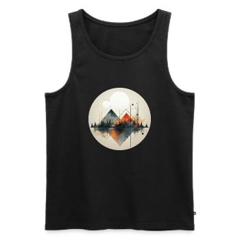 Magic Mountain - Männer Premium Bio Tank Top - Schwarz - Vorne - Michal (187cm)