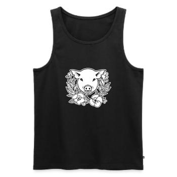 Pig Piggy Sow - Men's Premium Organic Tank Top - black - Front - AI Model Male 178 light (178cm)