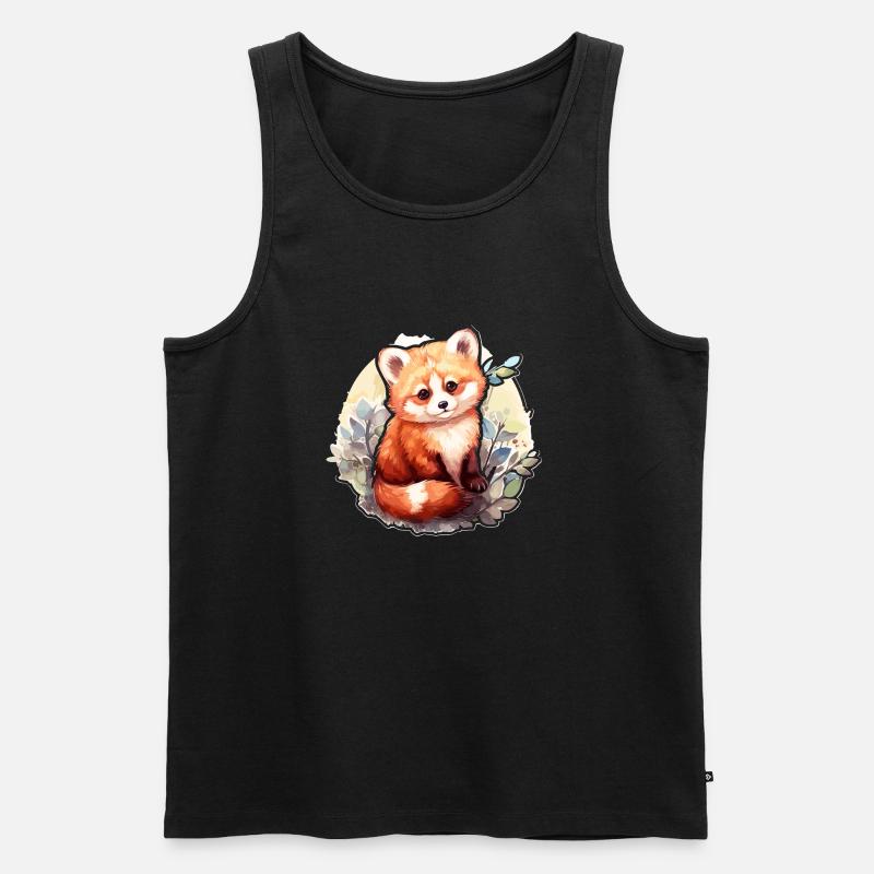 Roter Panda - Männer Premium Bio Tank Top - Schwarz