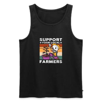 Support your local Farmer - Männer Premium Bio Tank Top - Schwarz - Vorne - AI Model Male 178 light (178cm)