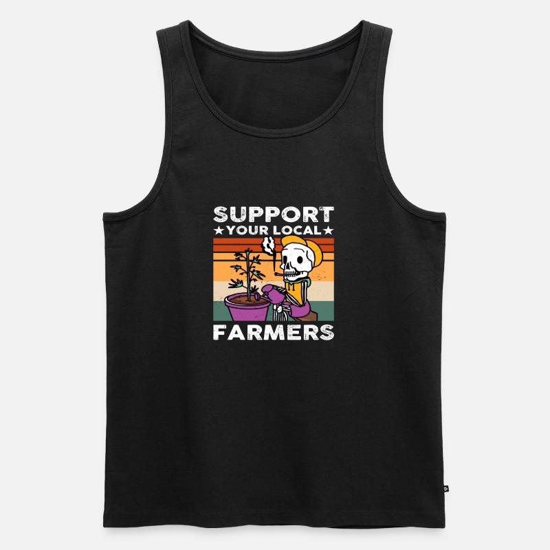 Support your local Farmer - Männer Premium Bio Tank Top - Schwarz
