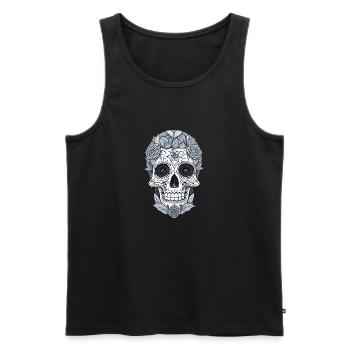 Schädel - Männer Premium Bio Tank Top - Schwarz - Vorne - AI Model Male 178 light (178cm)