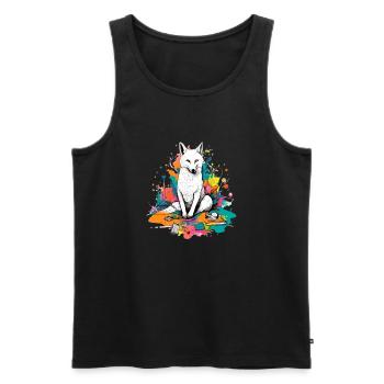 Low the wolf dog - Men's Premium Organic Tank Top - black - Front - AI Model Male 178 light (178cm)