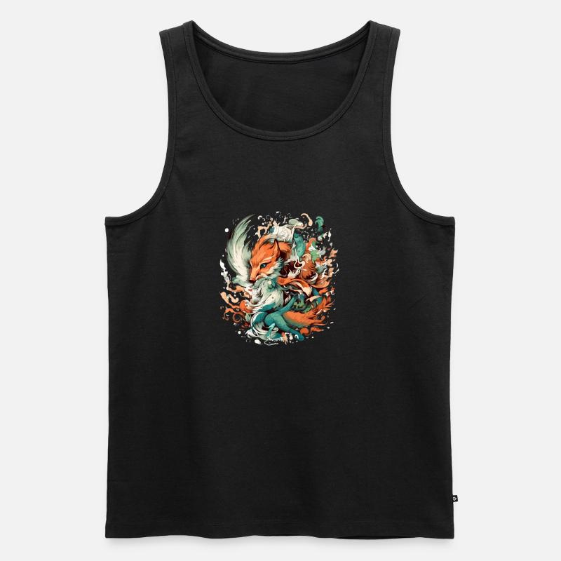 Kigo der Fuchs Phönix - Männer Premium Bio Tank Top - Schwarz