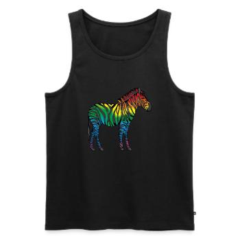 Zebra - Männer Premium Bio Tank Top - Schwarz - Vorne - AI Model Male 178 light (178cm)