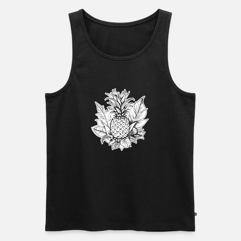Ananas - Männer Premium Bio Tank Top - Schwarz