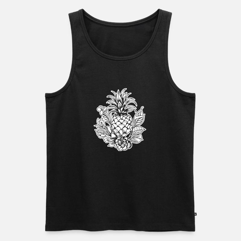 Ananas - Männer Premium Bio Tank Top - Schwarz