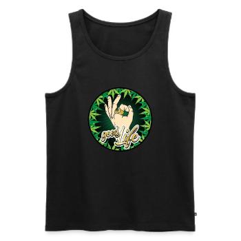 Good Life - Men's Premium Organic Tank Top - black - Front - AI Model Male 178 light (178cm)