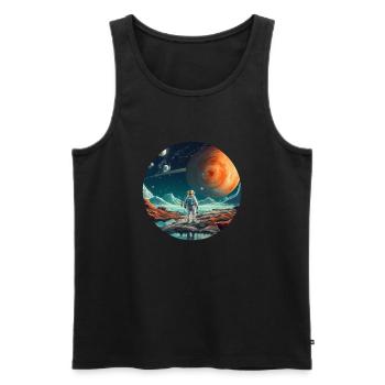 Spaceman um All, Astronauten Geschenk - Männer Premium Bio Tank Top - Schwarz - Vorne - AI Model Male 178 light (178cm)
