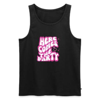 Here comes the Party -team of the bride - Men's Premium Organic Tank Top - black - Front - AI Model Male 178 light (178cm)