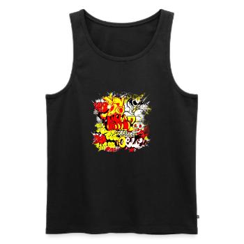 Graffiti-Stil Splash Hip Hop Farben Maler Farbe - Männer Premium Bio Tank Top - Schwarz - Vorne - Michal (187cm)