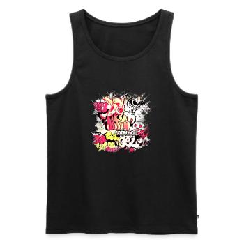 Graffiti-Stil Splash Hip Hop Farben Maler Farbe - Männer Premium Bio Tank Top - Schwarz - Vorne - Michal (187cm)