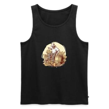 Die Ernte in der alten Nr. 2 - Männer Premium Bio Tank Top - Schwarz - Vorne - AI Model Male 178 light (178cm)