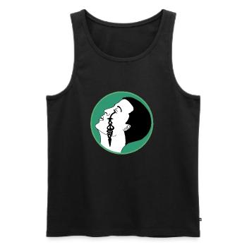 Tear of time - Men's Premium Organic Tank Top - black - Front - AI Model Male 178 light (178cm)