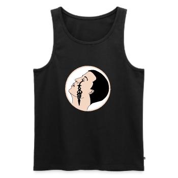 Tear of time - Men's Premium Organic Tank Top - black - Front - AI Model Male 178 light (178cm)