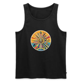 summer illusion - Men's Premium Organic Tank Top - black - Front - Michal (187cm)