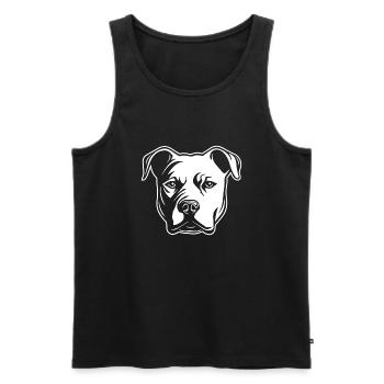 Pitbull - Männer Premium Bio Tank Top - Schwarz - Vorne - Michal (187cm)