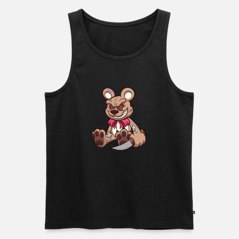 Böser Teddybär - Männer Premium Bio Tank Top - Schwarz