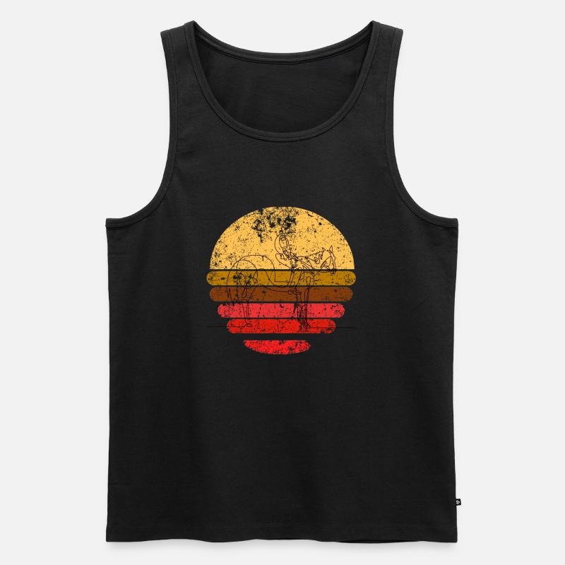 Retro pferd reiter 1 - Männer Premium Bio Tank Top - Schwarz