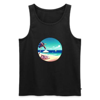 Vacances d’été Palm Beach Palm Islands Island Sun - Débardeur bio Premium Homme - noir - Devant - Michal (187cm)