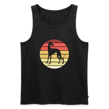 Whippet Retro Hund - Männer Premium Bio Tank Top - Schwarz - Vorne - Michal (187cm)