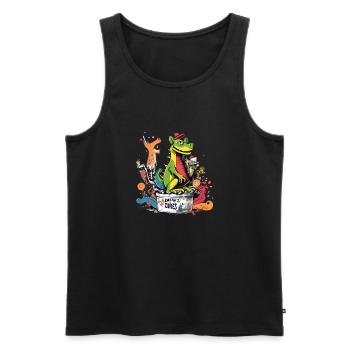 Zigotin the alligator - Men's Premium Organic Tank Top - black - Front - AI Model Male 178 light (178cm)