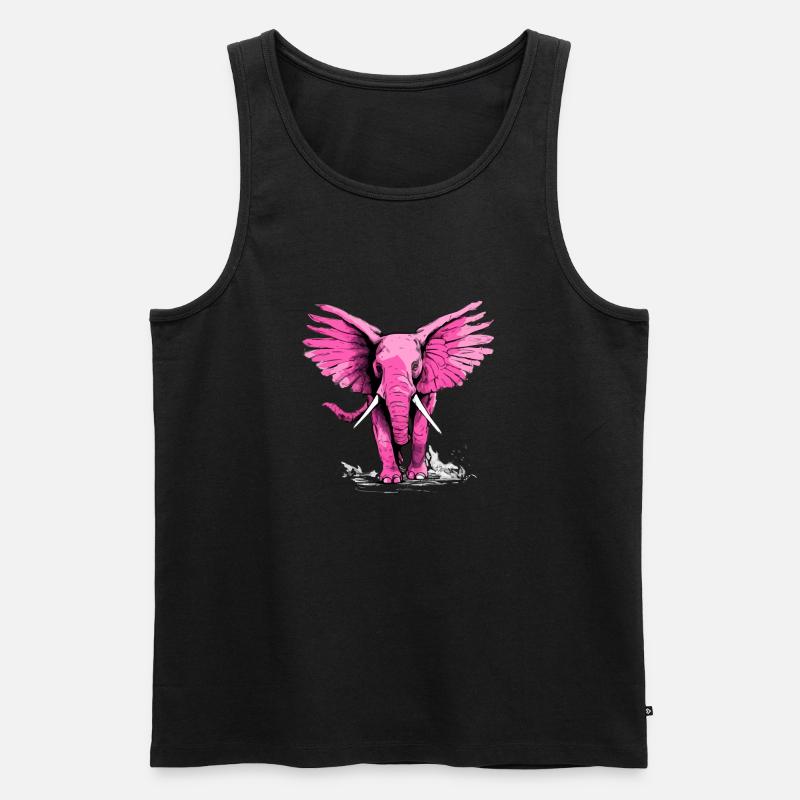Lolo, der rosa Elefant - Männer Premium Bio Tank Top - Schwarz