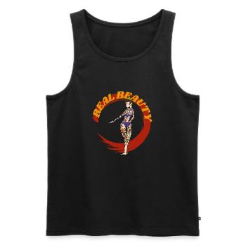 Tattoo T-shirt - Real beauty - Männer Premium Bio Tank Top - Schwarz - Vorne - AI Model Male 178 light (178cm)