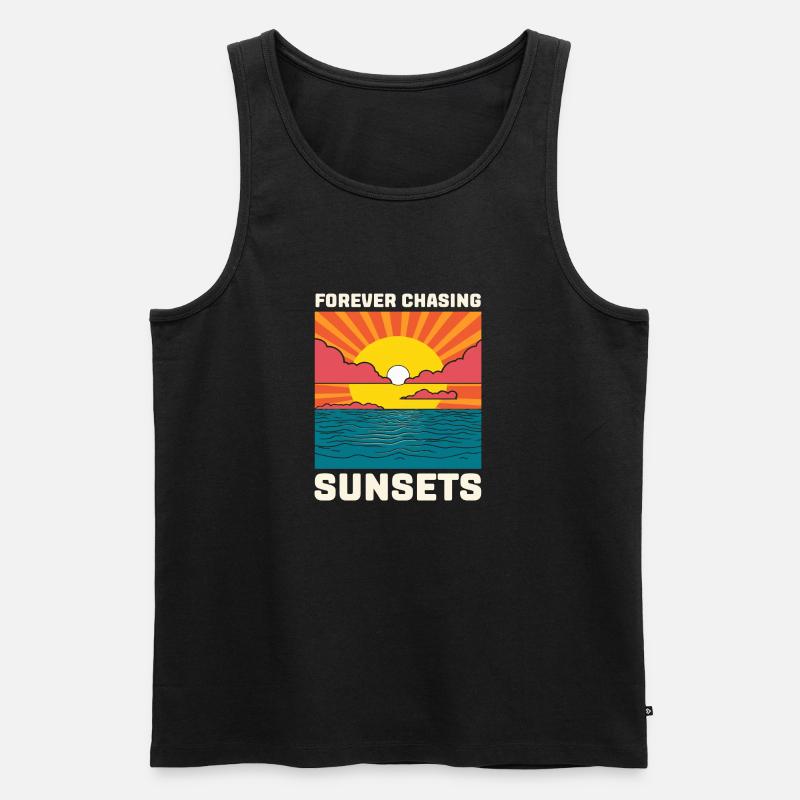 Forever Chasing Sunsets - Männer Premium Bio Tank Top - Schwarz