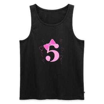 5e anniversaire fille - Débardeur bio Premium Homme - noir - Devant - Michal (187cm)