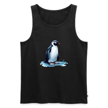 Pingouin en smoking - Débardeur bio Premium Homme - noir - Devant - AI Model Male 178 light (178cm)