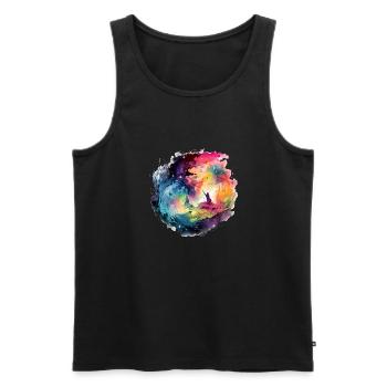 Leila in Fairy Land - Men's Premium Organic Tank Top - black - Front - AI Model Male 178 light (178cm)